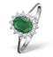 Emerald 0.83ct And Diamond 9K White Gold Ring - image 1