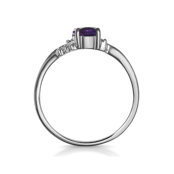 Amethyst 0.68ct And Diamond 18K White Gold Ring - Image 3
