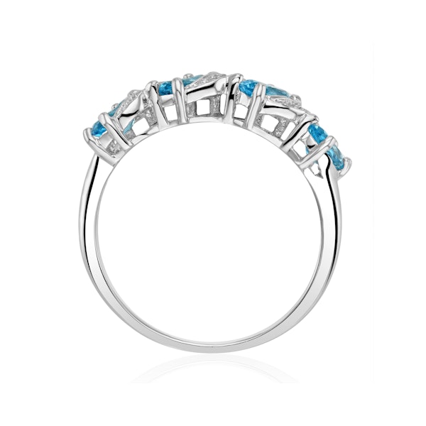Blue Topaz 0.98CT And Diamond 9K White Gold Ring - Image 3