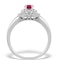 Ruby 6 x 4mm And Diamond 9K White Gold Ring  E5799 - image 2