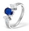 Sapphire 5 x 7mm And Diamond 9K White Gold Ring - image 1