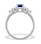 Sapphire 5 x 7mm And Diamond 9K White Gold Ring - image 2
