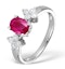 Ruby 0.90ct And Diamond 9K White Gold Ring - image 1