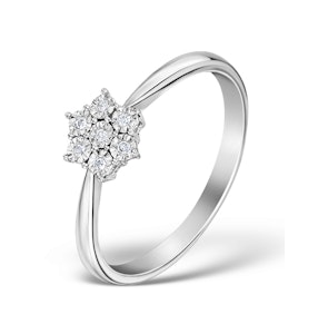 Diamond 0.04ct 9K White Gold Cluster Ring - E5885