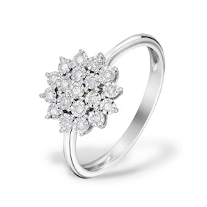 Diamond 0.10ct 9K White Gold Cluster Ring
