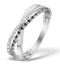 Black Diamond and Lab Diamond Crossover Ring 0.09ct in 925 Silver - image 1