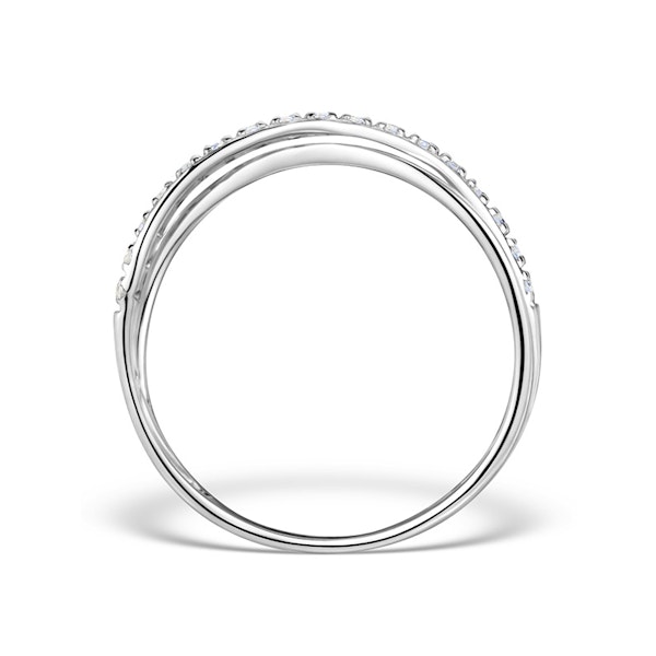 Diamond and Black Diamond Crossover 0.09ct 9K White Gold Ring - Image 2