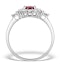 Ruby 7 x 5mm and Diamond 9K White Gold Ring - image 2