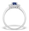 Sapphire Ring With Diamond Halo 7 x 5mm Set in 9K White Gold - image 2