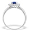 Sapphire 7 x 5mm and Diamond 9K White Gold Ring - SIZE L - image 2