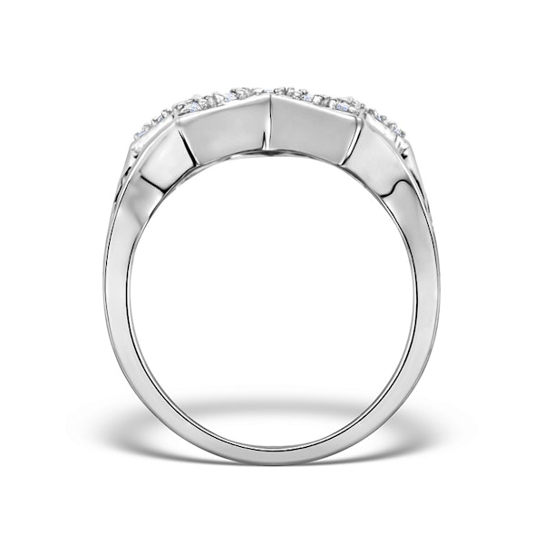 Diamond 0.20ct 9K White Gold Star Ring - SIZE L - Image 2