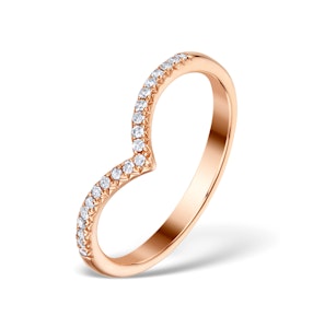 Vivara Collection 0.13ct Diamond and 9K Rose Gold Wishbone Ring E5952 SIZE S1/2