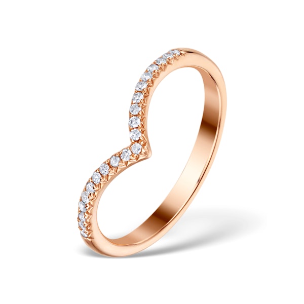 Vivara Collection 0.13ct Diamond and 9K Rose Gold Wishbone Ring E5952 SIZE S1/2 - Image 1