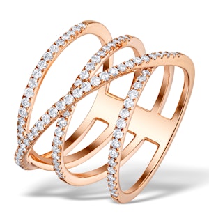 Vivara Collection 0.74ct Diamond and 9K Rose Gold Ring E5953 - SIZE N