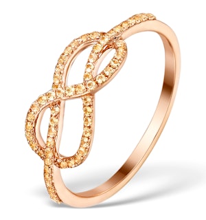 Vivara Collection 0.31ct Yellow Sapphire and 9K Rose Gold Ring E5959 - SIZE P