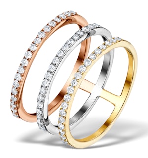 Vivara Collection 0.65ct Diamond and 9K Tri Colour Gold Ring E5963