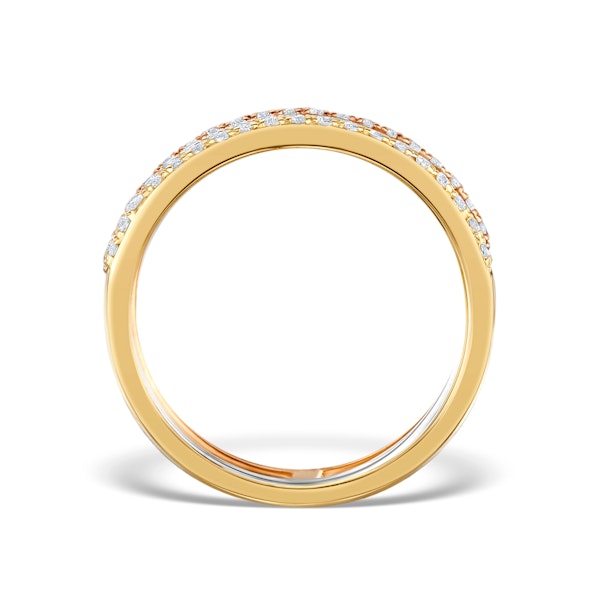 Vivara Collection 0.65ct Diamond and 9K Tri Colour Gold Ring SIZE J1/2 - Image 2