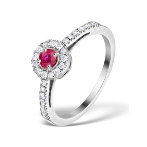 Ruby Halo Martini 0.25CT Diamond Ring in 9K White Gold E5960 - SIZE O
