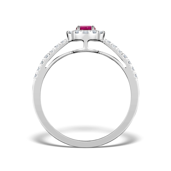 Ruby Halo Martini 0.25CT Diamond Ring in 9K White Gold E5960 - SIZE O - Image 2