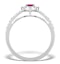 Ruby Halo Martini 0.25CT Diamond Ring in 9K White Gold E5960 - SIZE O - image 2