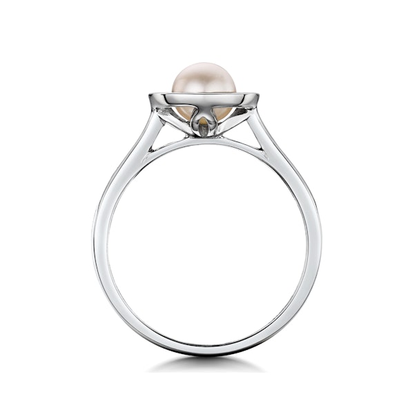 Pearl and Diamond Stellato Ring 0.08ct in 9K White Gold - Image 3