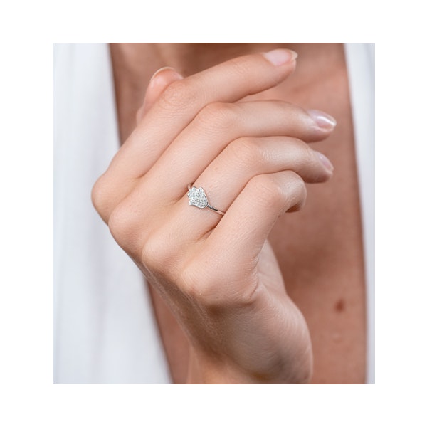 Stellato Collection Hamsa Diamond Ring 0.09ct in 9K White Gold SIZES AVAILABLE I I.5 J K K.5 L M N O - Image 2
