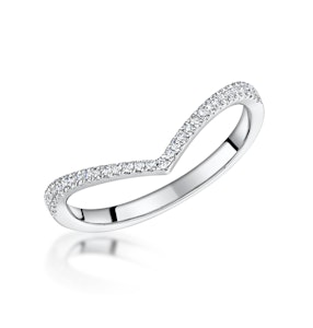 Stellato Collection Diamond Wishbone Ring 0.12ct in 9K White Gold