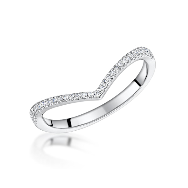 Stellato Collection Diamond Wishbone Ring 0.12ct in 9K White Gold - Image 1