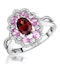 Garnet Pink Sapphire and Diamond Stellato Ring 0.14ct in 9K White Gold - image 1