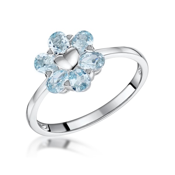 Stellato Collection Blue Topaz Ring in 9K White Gold - SIZE G - Image 1