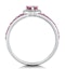 Rhodolite Pink Sapphire and Diamond Stellato Heart Ring 9K White Gold - image 3