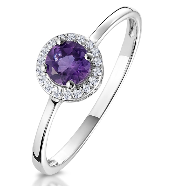 0.37ct Amethyst and Diamond Stellato Ring in 9K White Gold - image 1