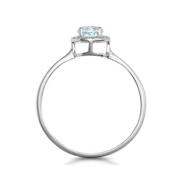 0.37ct Aquamarine and Diamond Stellato Ring in 9K White Gold - Image 3