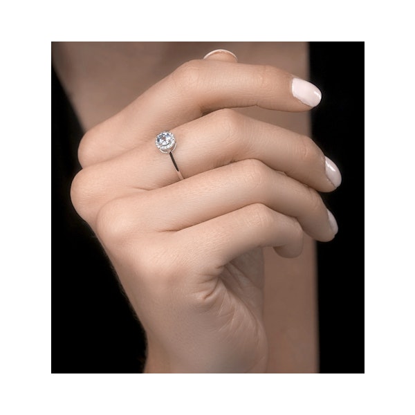 0.37ct Aquamarine and Diamond Stellato Ring in 9K White Gold - Image 2