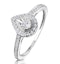 Masami Pear Shaped Pave Diamond Engagement Ring 0.15ct 9K White Gold - image 1