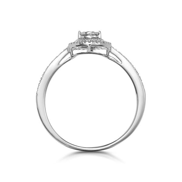 Masami Pear Shaped Pave Diamond Engagement Ring 0.15ct 9K White Gold - Image 3