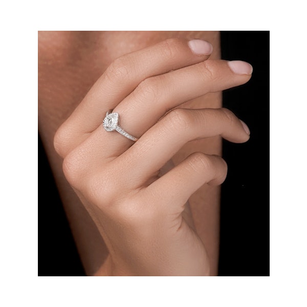 Masami Pear Shaped Pave Diamond Engagement Ring 0.15ct 9K White Gold - Image 2