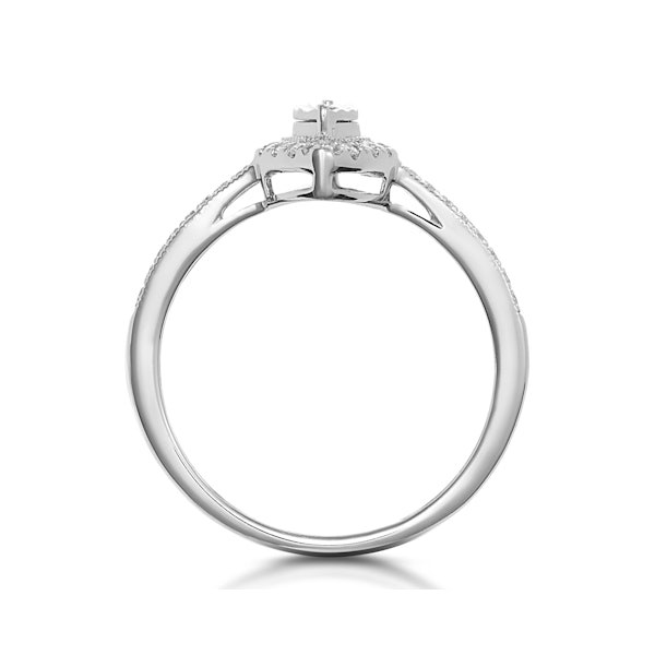 Masami Marquise Diamond Engagement Ring Halo Pave Set in 9K White Gold - Image 3