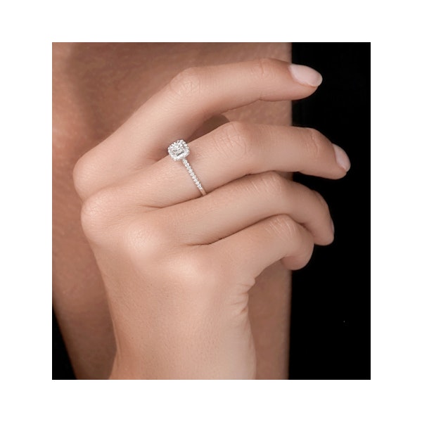 Masami Diamond Halo Engagement Ring 0.25ct Pave Set in 9K White Gold - Image 2