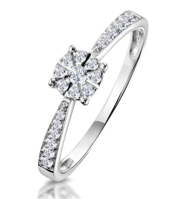 Masami Diamond Engagement Ring 0.20ct Pave Set in 9K White Gold - image 1