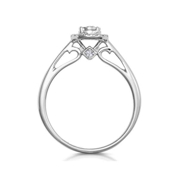 Masami Lab Diamond Engagement Ring 0.20ct Pave Set Halo in 925 Sterling Silver - Image 3