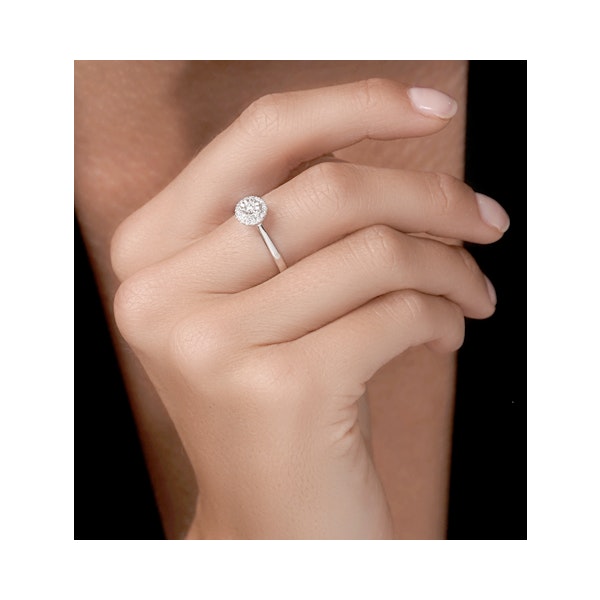 Masami Diamond Engagement Ring 0.20ct Pave Set Halo in 9K White Gold - Image 2