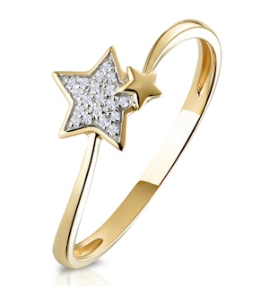 Stellato Collection Shooting Star Diamond Ring in 9K Gold