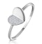Stellato Diamond Pave Heart Ring in 9K White Gold - image 1