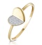 Stellato Collection Diamond Pave Heart Ring in 9K Gold - image 1