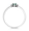 Emerald and Diamond Stellato Heart Ring in 9K White Gold - image 2