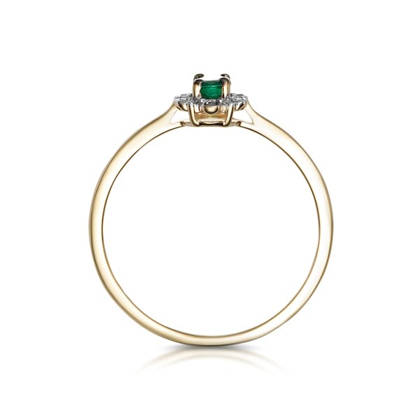 Emerald and Diamond Stellato Cluster Ring in 9K Gold - Image 2
