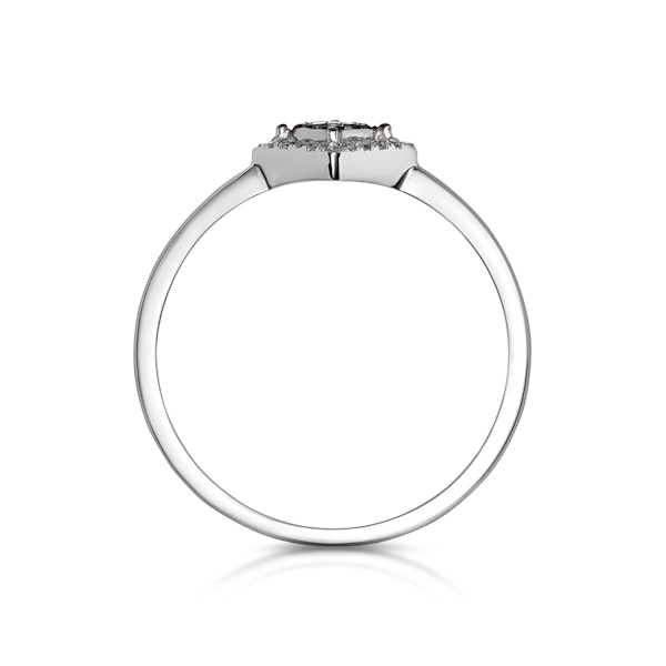 Diamond and Black Diamond Stellato Squares Ring in 9K White Gold - Image 2