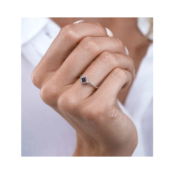 Diamond and Black Diamond Stellato Squares Ring in 9K White Gold - Image 3