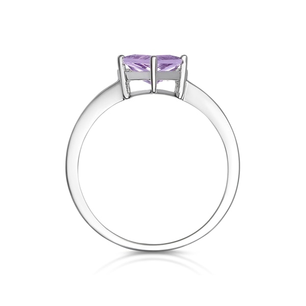 Triangle Amethyst and Diamond Stellato Ring in 9K White Gold SIZE Y - Image 2